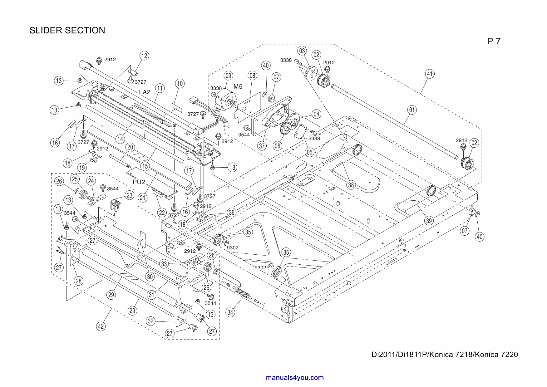 Konica-Minolta MINOLTA Di2011 Di1811P 7218 7220 Parts Manual-3